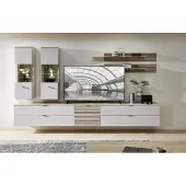 Freiraum Wohnwand >Ina< (7-teilig) in Cashmere / Riva Eiche Nachbildung - 340x185x44cm (BxHxT)