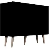 Petits-meubles Buffet Toronto mit 3 Türen, Schwarz, 120cm