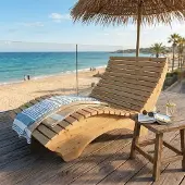 TUGA-Holztech Holzliege Wellenliege Waldsofa Relaxliege Gartenliege "Ruhe-Vroni" (Zirbe) Breite 140cm Himmelsliege