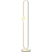 Welikera LED-Bodenlampe, Musiknoten-Design, Glasschirm, Metall, Kunststoff, Weiß