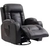 Xdovet Massagesessel mit Wipp-, Liege- & Wärmefunktion, 3 Modi, drehbar, Schwarz