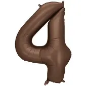 Party Deco Ballon alu Chiffre "4" Moka