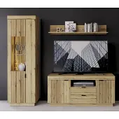 Freiraum Wohnwand >Delamar< (3-teilig) in Evoke Eiche Nachbildung - 208x197x40 (BxHxT)