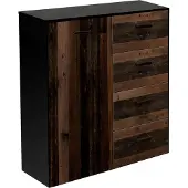 Freiraum Kommode >Texas< in schwarzstahl / texas oak, Holzwerkstoff - 118x97x41cm (BxHxT)