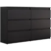 Lookway Moderne Kommode HANA M6, Schwarz matt 120cm
