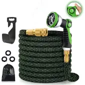 Meoiruery 30 m dehnbarer Gartenschlauch – 3300D – 10 Sprühfunktionen – Grün