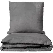 Leonado vicenti Bettwäsche 135x200 cm Fleece Grau Anthrazit Wendeseite Winter warm