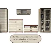 Meblomania KOMBO Wohnwand 5-teilig - Schrankwand, TV-Element, Kombi-Vitrine - Canyon Eiche