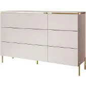 Lookway Kommode mit Schubladen AURORA KASCHMIR 6S, gerade golden Beinen