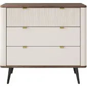 Lookway Kommode für das Wohnzimmer AUTUMN 3S auf hohen Beinen, Kaschmir / Nussbaum