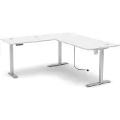 Freiraum Eckschreibtisch >Santorin< höhenverstellbar, Weiß - 185x72x177cm (BxHxT)