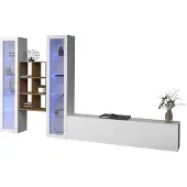 Freiraum Wohnwand >Benevent< (4-teilig) in Weiß Hochglanz - 320x180x30 (BxHxT)