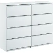 Roe furniture Kommode mit 8 Schubladen breite 120cm Sideboard moderne weiss mat