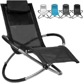 SWANEW Gartenliege LiegestuhlLiege Balkon Relaxliege Deckchair mit Armlehne Liegestuhl Schwarz