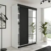 KIER FURNITURE Schiebegarderobe LAMARO mit Spiegel, Schrank Schlafzimmer, 138x205x59cm