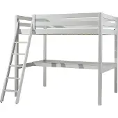 58 aufm Kessel Hochbett Karolina 209x215x190 Kinderbett Massivholz Weiß