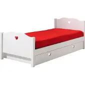 58 aufm Kessel Einzelbett Kamila 212x96x80 Kinderbett MDF Weiß