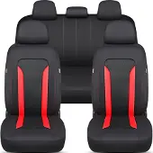 BREMER SITZBEZÜGE Autositzbezüge Schonbezüge Komplettset für Vorder- und Rücksitze passend für Hyundai i40 Bj 2011-19 in Schwarz/Rot