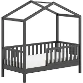 58 aufm Kessel Juniorbett Karie 148x76x151 Kinderbett Massivholz Anthrazit