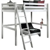 58 aufm Kessel Hochbett Karolina 209x215x190 Kinderbett Massivholz Weiß