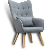 ESTEXO Fernsehsessel Relaxsessel Sessel mit Kissen Lese Stoff Polsterstuhl Grau