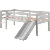 58 aufm Kessel Kojenbett mit Rutsche Karolina 208x175x83 Massivholz Weiß
