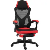 Vinsetto Ergonomischer Bürostuhl Gaming Stuhl Drehstuhl mit Fußstütze Schwarz