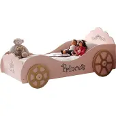 58 aufm Kessel Kutschenbett Karyna 210x107x90 Kinderbett Spielbett MDF Pink