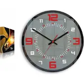 ModernClock , wanduhr groß 30cm wohnzimmer, Stilvoll, Uhr, Orion rot