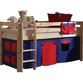 58 aufm Kessel Kinderbett Karolina 210x114x106 Massivholz Natur Textilset Domino