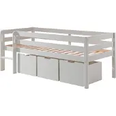 58 aufm Kessel Kojenbett Karolina 208x105x83 Kinderbett Massivholz Weiß