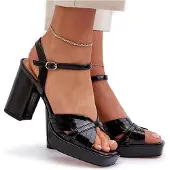 Butosklep Schwarze Damen Sandalen mit Stiletto-Absatz D&A MR38-668 40