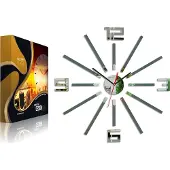 ModernClock , wanduhr, Uhr, Glamour Grau 65cm, Stilvoll, Wanduhr DIY, große wanduhren