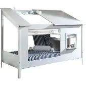 58 aufm Kessel Baumhausbett Katareena 214x105x159 Spielbett MDF+Massivholz Weiß