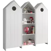 58 aufm Kessel Regalschrank Set Kania mit Standregal MDF+Holzwerkstoff Weiß