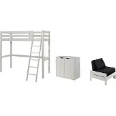 58 aufm Kessel Hochbett Katherine 209x165x190 Kinderbett Massivholz+MDF Weiß