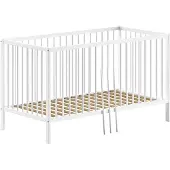 58 aufm Kessel Babybett Kara-lynn 144x76x84 Gitterbett Massivholz Buche Weiß