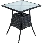 ESTEXO Polyrattan Balkontisch Rattan Tisch Beistelltisch Gartentisch 60 cm Schwarz