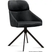 58 aufm Kessel Esszimmerstuhl (2er-Set) Deanna 52x82x63 Schwarz/Anthrazit