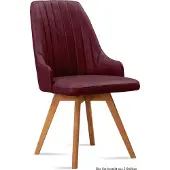 58 aufm Kessel Esszimmerstuhl (2er-Set) Domka 52x91x60 Eiche geölt/Marsala