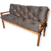 4L Textil Gartenbankauflage Sitzkissen und Rückenkissen Hollywoodschaukel Auflage (120x50x50 cm, Braun)