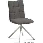 58 aufm Kessel Esszimmerstuhl (2er-Set) Dorise 47x91x60 Edelstahl/Grau