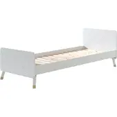 58 aufm Kessel Einzelbett Kamillah 204x95x74 Kinderbett MDF Satin Weiß
