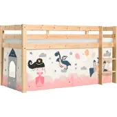 58 aufm Kessel Kinderbett Karolina 210x114x106 Massivholz Natur Textilset Sophie