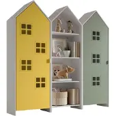 58 aufm Kessel Regalschrank Set Kania 173x37x171 Standregal MDF Weiß /Bunt