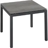 Inko Gartentisch Aluminium graphit 90x90 cm Terrassentisch Tischplatte nach Wahl