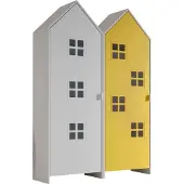 58 aufm Kessel Regalschrank Set Kania 115x37x171 Standregal MDF Weiß /Bunt