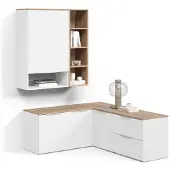 Livinity Wohnwand Piave Weiß/Sonoma 5 Teile, Model 58997