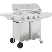 vidaXL Gasgrill mit 5 Flammen Silbern Edelstahl