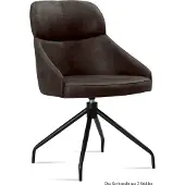 58 aufm Kessel Esszimmerstuhl drehbar (2er-Set) Dorian 52x82x63 Schwarz/Espresso